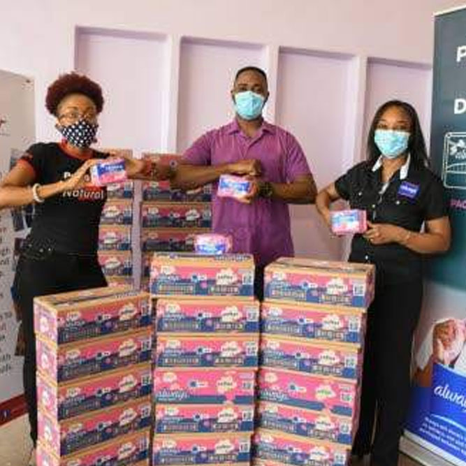 Always donates 200,000 sanitary napkins to girls in Jamaica