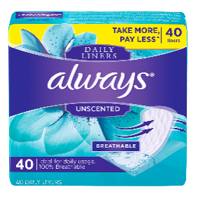 Always Daily Breathable Liners Unscented 